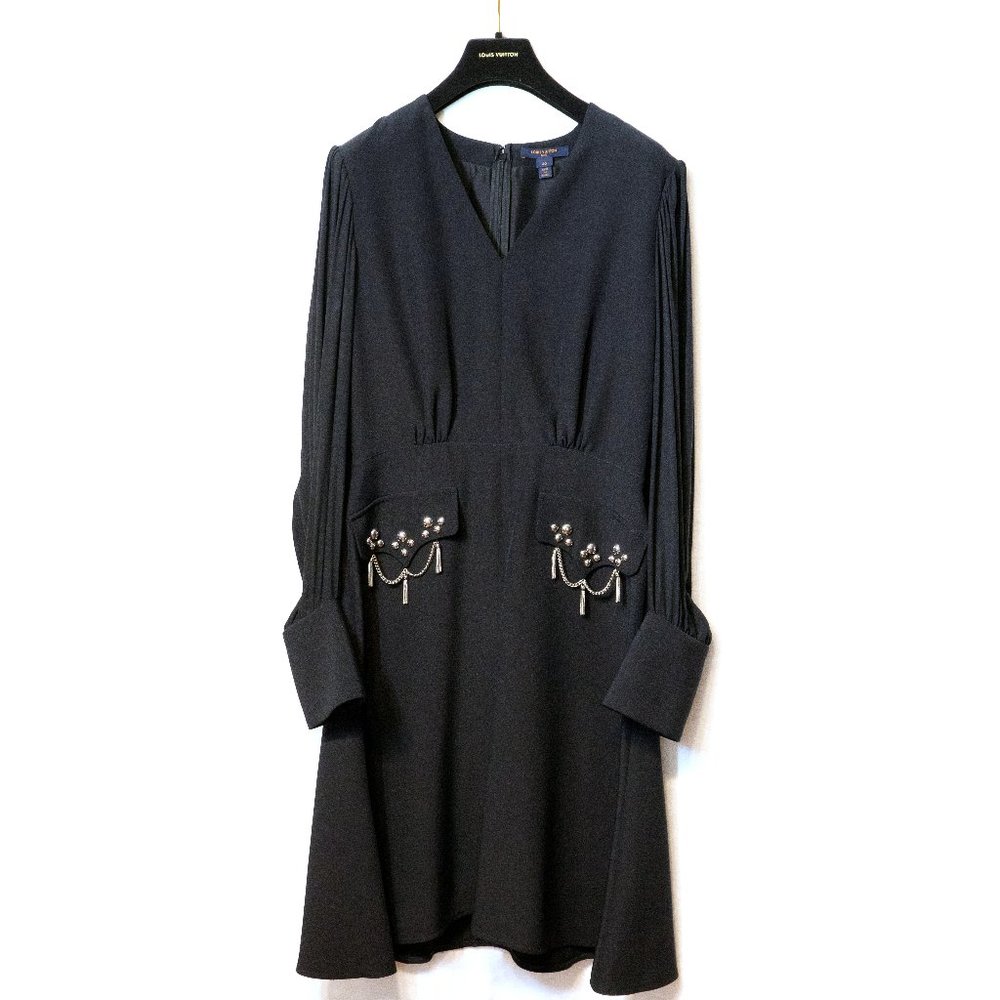 Louis Vuitton Black V neck dress Size 40FR Fits US 8-10